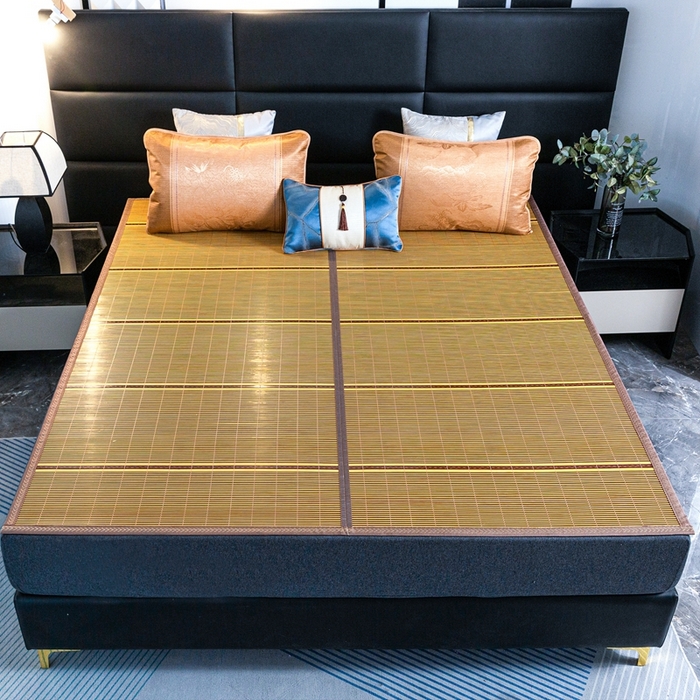 91家纺网 家纺一手货源 找家纺 丹兰 2025新品竹席冰藤凉席折叠双面藤席子夏季草席单人冰丝席 芊芊诗意