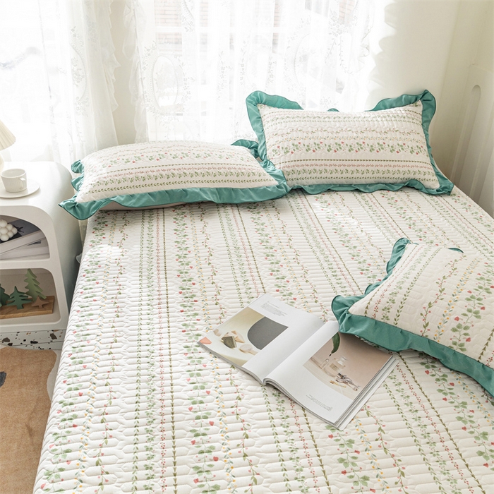 91家纺网 家纺一手货源 找家纺 美优兰 2025新款全棉防滑榻榻米炕垫纯棉床盖三件套