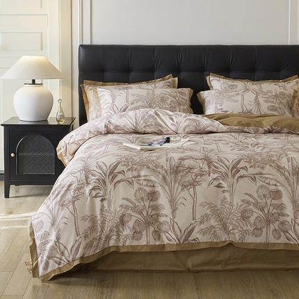 91家纺网 家纺一手货源 找家纺 （总）千朵森 2024新款A类全棉拼角印花四件套（风格一）