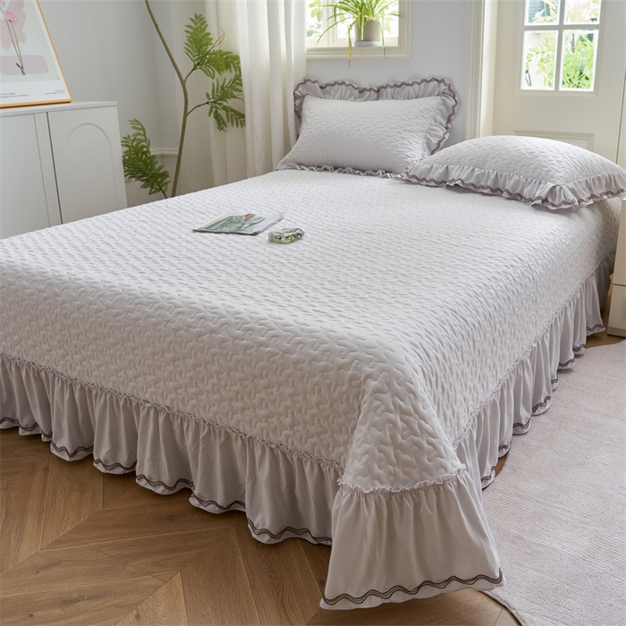 91家纺网 家纺一手货源 找家纺 恒爱家纺 2024新款玉玲珑单床盖 绅士灰