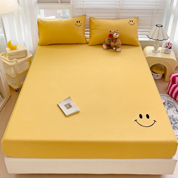 91家纺网 家纺一手货源 找家纺 梦家居 2024新款全棉水洗棉刺绣单床笠 7 秋黄