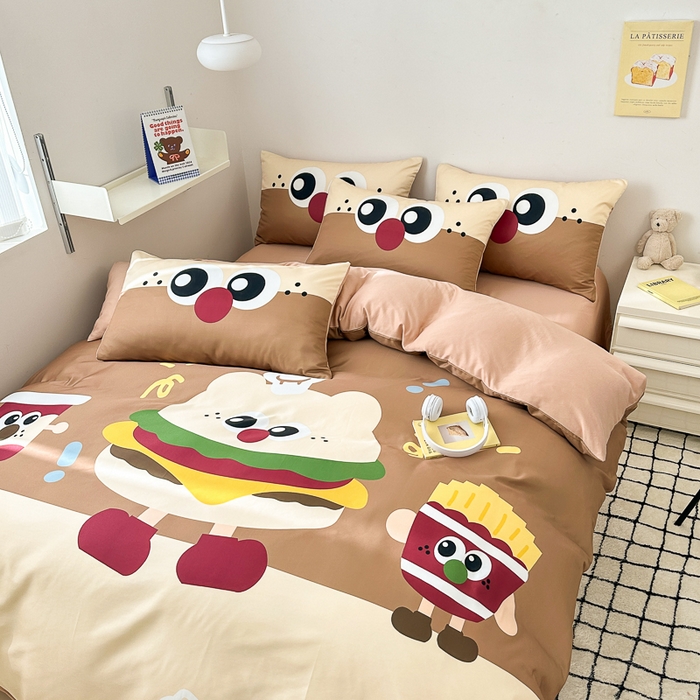 91家纺网 家纺一手货源 找家纺 摩卡家纺 2024新品春夏新品冰丝套件汉堡