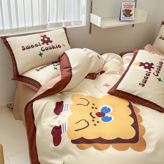 91家纺网 家纺一手货源 找家纺 摩卡家纺 2024新品春夏新品冰丝套件饼干