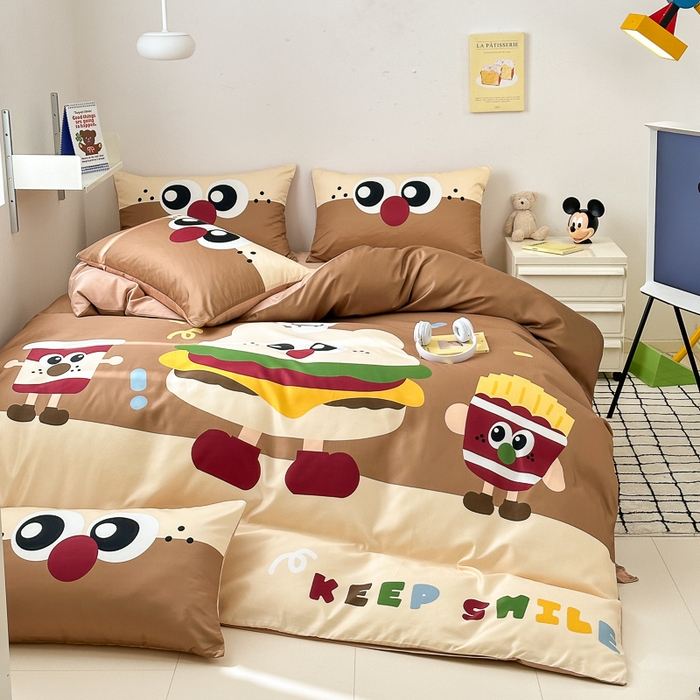 91家纺网 家纺一手货源 找家纺 摩卡家纺 2024新品春夏新品冰丝套件汉堡