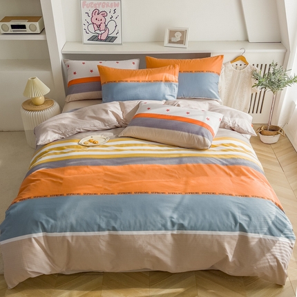 91家纺网 家纺一手货源 找家纺 金泰莱 2025新款全棉四件套纯棉四件套斜纹印花四件套 漫步时光