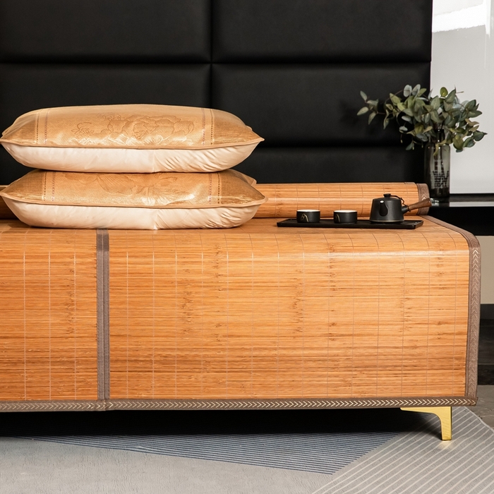 91家纺网 家纺一手货源 找家纺 丹兰 2025新品竹席冰藤凉席折叠双面藤席子夏季草席单人冰丝席 水墨年华