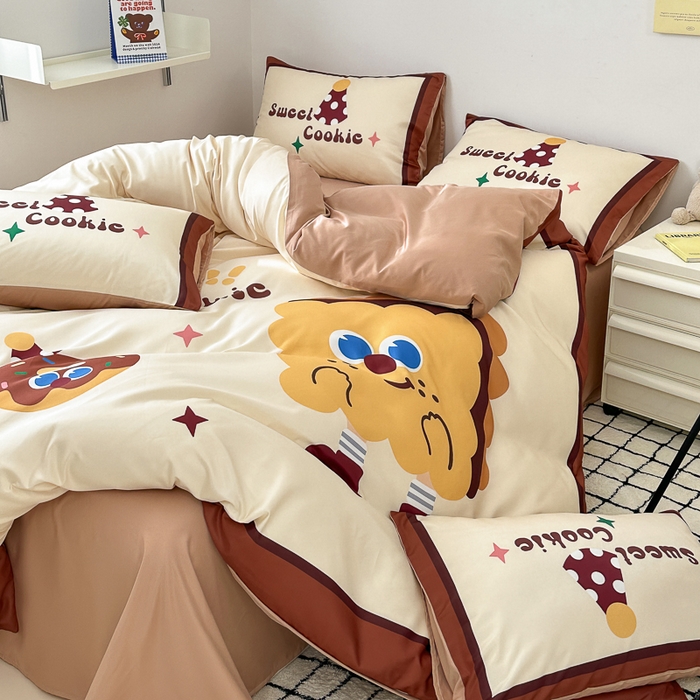 91家纺网 家纺一手货源 找家纺 摩卡家纺 2024新品春夏新品冰丝套件饼干