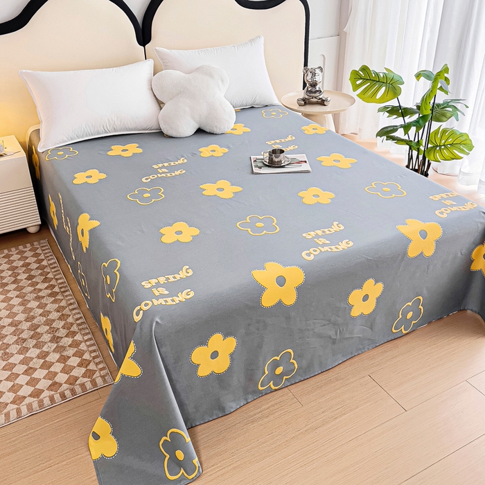 91家纺网 家纺一手货源 找家纺 情煊家纺 2024新款全棉斜纹直角床单系列-印花款 花艺