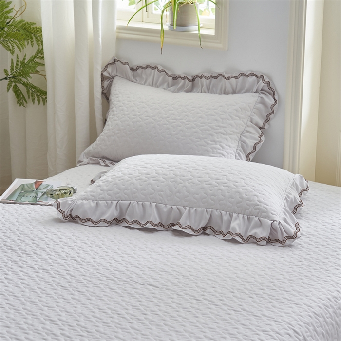 91家纺网 家纺一手货源 找家纺 恒爱家纺 2024新款玉玲珑单床盖 绅士灰