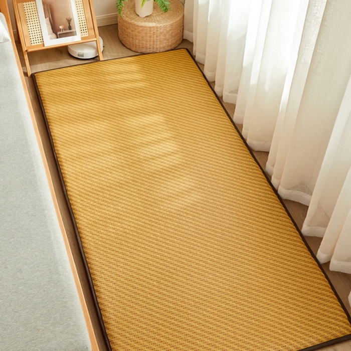 91家纺网 家纺一手货源 找家纺 祁恋婷家居 2024新款日式榻榻米冰藤午睡垫-大床 编织藤-棕色