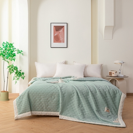 91家纺网 家纺一手货源 找家纺 （总）爱宝被业 2025新款华夫格提花针织棉纤维夏被