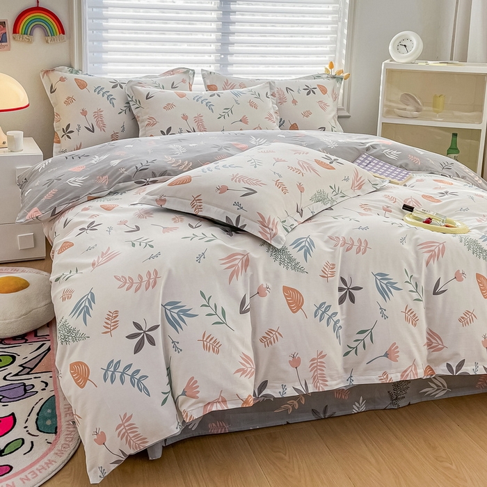 91家纺网 家纺一手货源 找家纺 慕晨 2024新款13372全棉印花四件套 春意