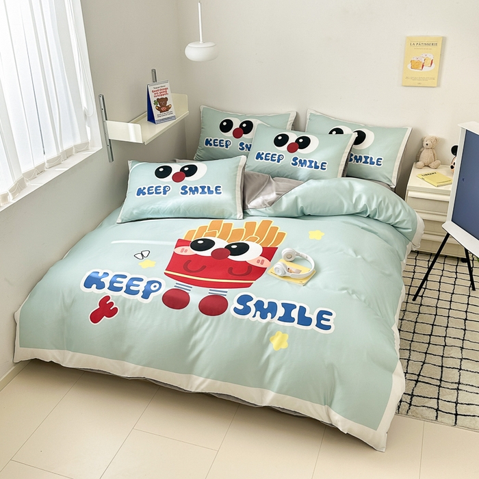 91家纺网 家纺一手货源 找家纺 摩卡家纺 2024新品春夏新品冰丝套件薯条