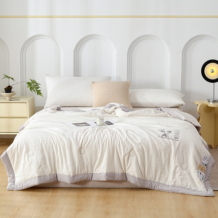 爱宝被业 2024新款水洗针织棉无染被 白色
