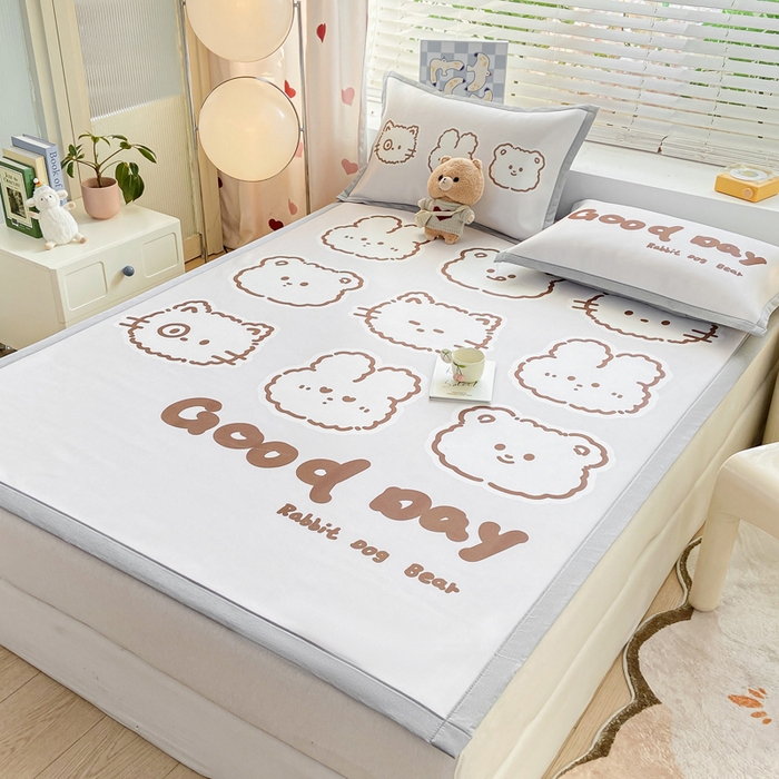 91家纺网 家纺一手货源 找家纺 博雅 2024新款1200D大版牛奶冰丝席 消消乐