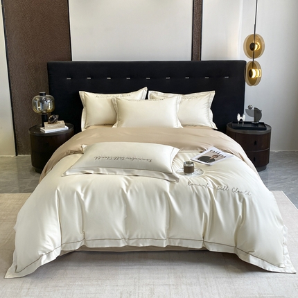 91家纺网 家纺一手货源 找家纺 （总）拼社家纺 2024 全棉长绒棉纯棉四件套刺绣轻奢床上用品-安娜系列