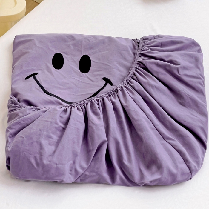 91家纺网 家纺一手货源 找家纺 梦家居 2024新款全棉水洗棉刺绣单床笠 2 葡萄紫