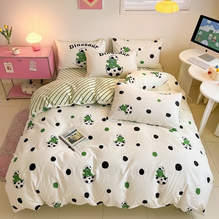 91家纺网 家纺一手货源 找家纺 （总）顾里家纺 2024新款40支13372韩风萌趣治愈全棉数码大版喷气印花四件套