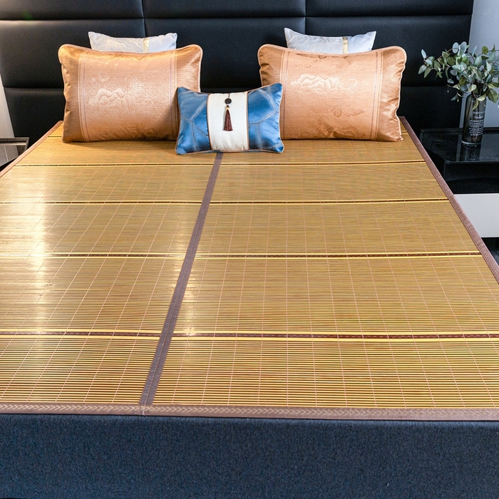 91家纺网 家纺一手货源 找家纺 丹兰 2025新品竹席冰藤凉席折叠双面藤席子夏季草席单人冰丝席 芊芊诗意