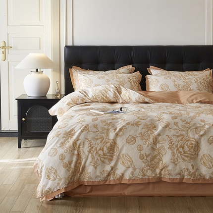 千朵森 2024新款A类全棉拼角印花四件套（风格一） 琥珀