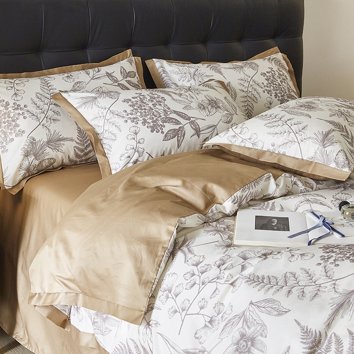 91家纺网 家纺一手货源 找家纺 千朵森 2024新款A类全棉拼角印花四件套（风格一） 罗微