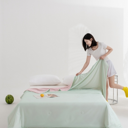 91家纺网 家纺一手货源 找家纺 （总）恒科家纺 2025新款凉感丝冰淇淋夏被可机洗夏被新品空调被西瓜被