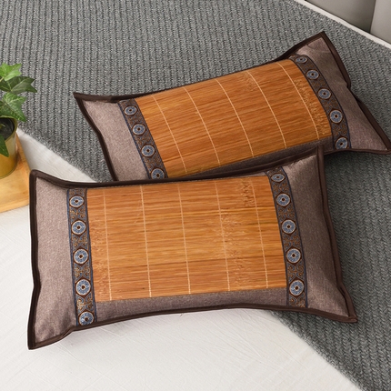 91家纺网 家纺一手货源 找家纺  2025新款凉感席夏季冰藤枕茶叶枕 明玉竹枕