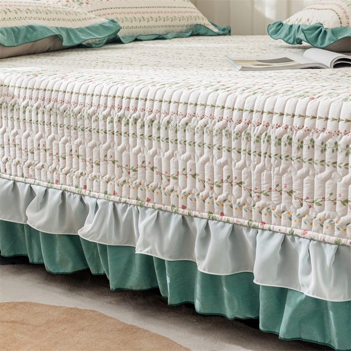 91家纺网 家纺一手货源 找家纺 美优兰 2025新款全棉防滑榻榻米炕垫纯棉床盖三件套