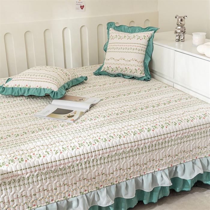 91家纺网 家纺一手货源 找家纺 美优兰 2025新款全棉防滑榻榻米炕垫纯棉床盖三件套