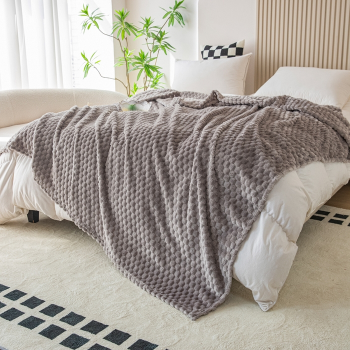 91家纺网 家纺一手货源 找家纺 卡琪曼 2025新款高克重金龟绒牛奶绒毛毯毯子 浅灰