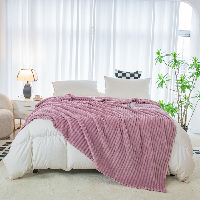 91家纺网 家纺一手货源 找家纺 卡琪曼 2024新款高克重魔法绒牛奶绒毛毯毯子 豆沙