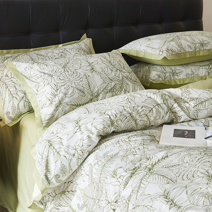 91家纺网 家纺一手货源 找家纺 千朵森 2024新款A类全棉拼角印花四件套（风格一） 木果