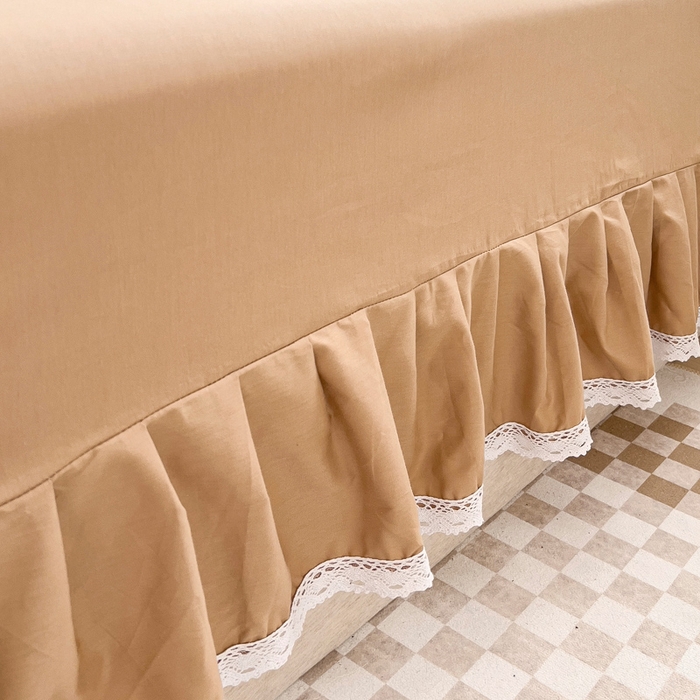 91家纺网 家纺一手货源 找家纺 （总）情煊家纺 2024新款全棉斜纹花边床单系列-纯色款