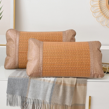 91家纺网 家纺一手货源 找家纺 丹兰 2025新款夏季凉席枕套成人藤枕芯套单人冰丝枕头套夏天凉爽竹席枕套 木纹竹枕套