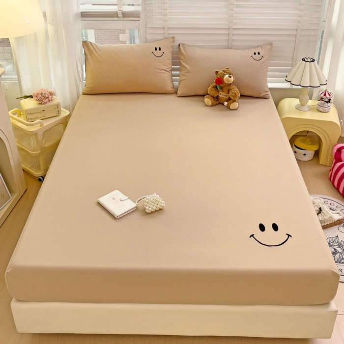 91家纺网 家纺一手货源 找家纺 梦家居 2024新款全棉水洗棉刺绣单床笠 10 浅咖