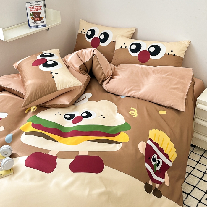 91家纺网 家纺一手货源 找家纺 摩卡家纺 2024新品春夏新品冰丝套件汉堡