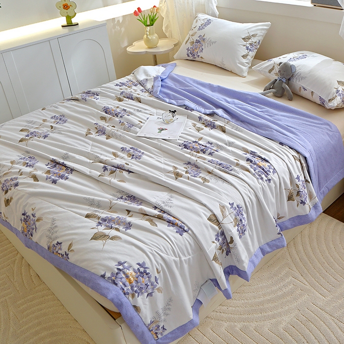 91家纺网 家纺一手货源 找家纺 金柚子2024新款全棉印花夏凉被 红袖添香