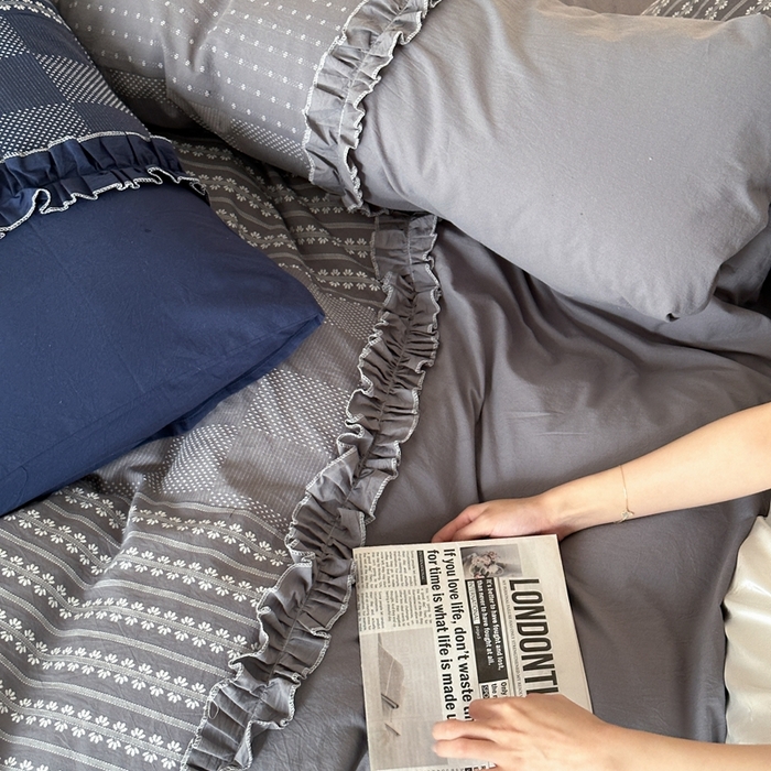 91家纺网 家纺一手货源 找家纺 （总）旷野 2024新款全棉色织双面提花四件套-南法