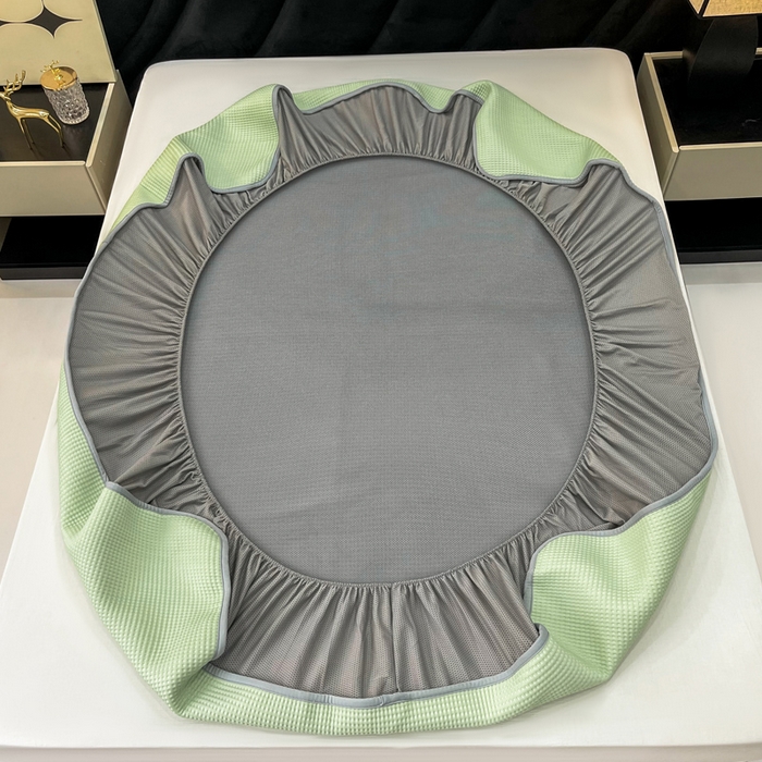 91家纺网 家纺一手货源 找家纺 慕尚 2025新款华夫格床笠凉席 华夫格绿