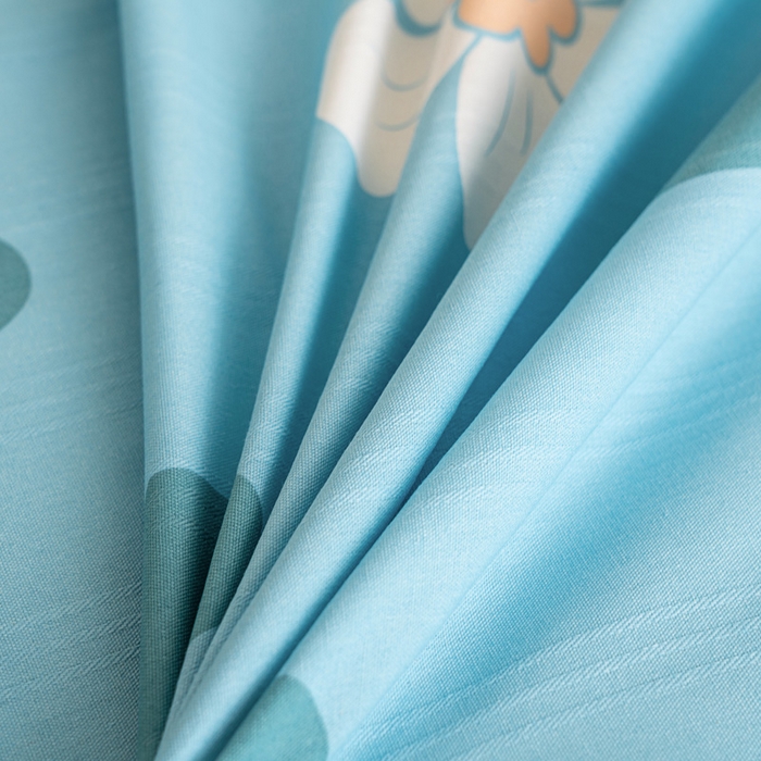 91家纺网 家纺一手货源 找家纺 金泰莱 2025新款花边款老粗布凉席老粗布床单软凉席全棉床单纯棉床单 花心-蓝