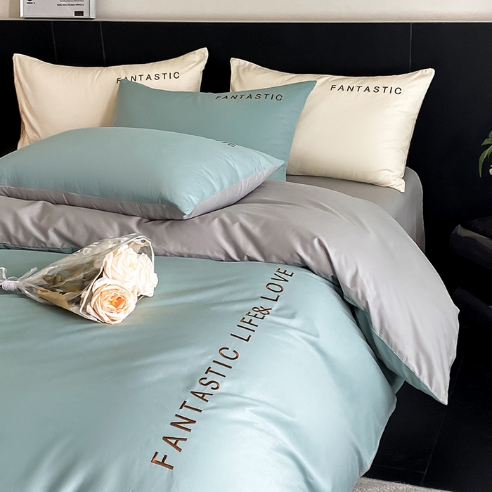 91家纺网 家纺一手货源 找家纺 澳梵家居 2024新款60s全棉刺绣四件套--罗曼克系列 罗曼克-烟波绿