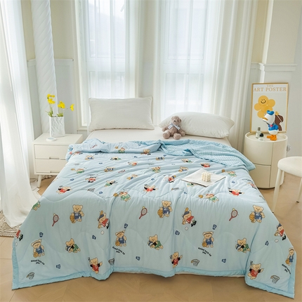 91家纺网 家纺一手货源 找家纺 （总）鑫顺欣 2025新款A类凉感冰丝豆豆印花夏被夏凉被空调被被子被芯直播