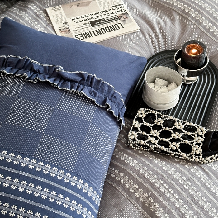 91家纺网 家纺一手货源 找家纺 （总）旷野 2024新款全棉色织双面提花四件套-南法