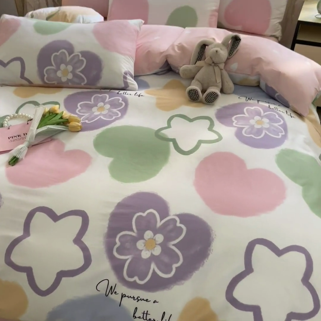 91家纺网 家纺一手货源 找家纺 红馆 2025年全棉12868印花系列四件套玛卡龙