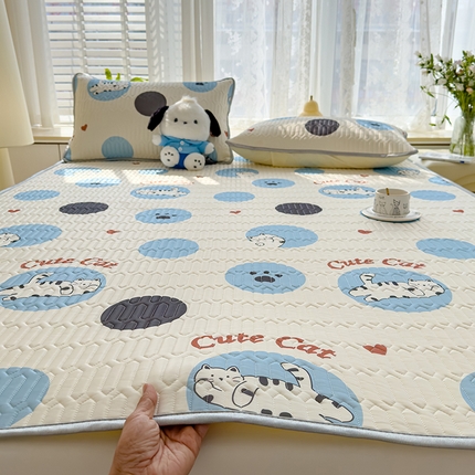 91家纺网 家纺一手货源 找家纺 （总）伊人坊 2024新款A类凉感丝乳胶凉席三件套