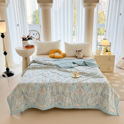 91家纺网 家纺一手货源 找家纺 （总）鑫顺欣 2025新款A类凉感冰丝豆豆印花夏被夏凉被空调被被子被芯直播