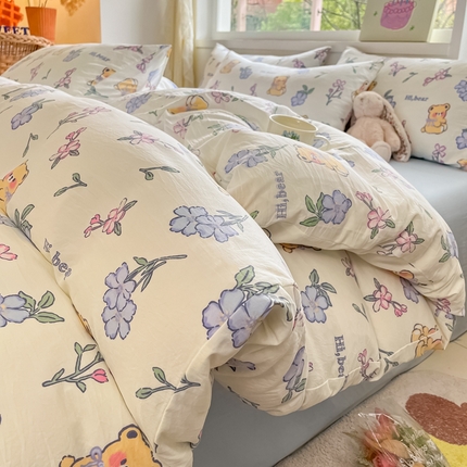 91家纺网 家纺一手货源 找家纺 （总）花伞家居 2025新款水洗棉印花四件套