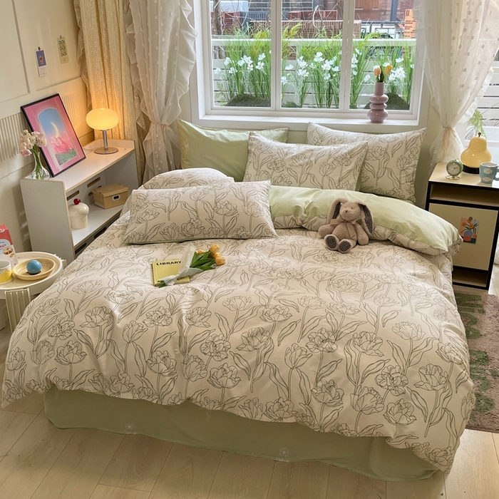 91家纺网 家纺一手货源 找家纺 红馆 2025年全棉12868印花系列四件套安夏