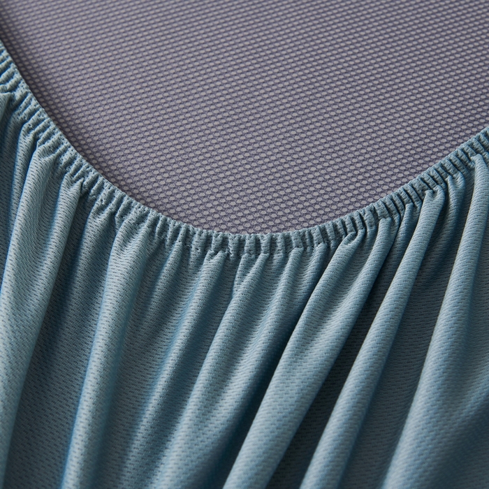 91家纺网 家纺一手货源 找家纺 yyds 2024新款凉感丝凉感席冰感席冰感丝刺绣凉席三件套凉席竹席蚊帐空调席学生席 床笠款 字母-蓝