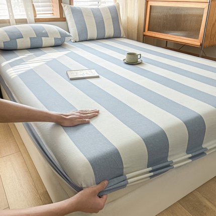 91家纺网 家纺一手货源 找家纺 （总）莱登卡奴 2024新款全棉色织水洗棉单品系列 单床笠